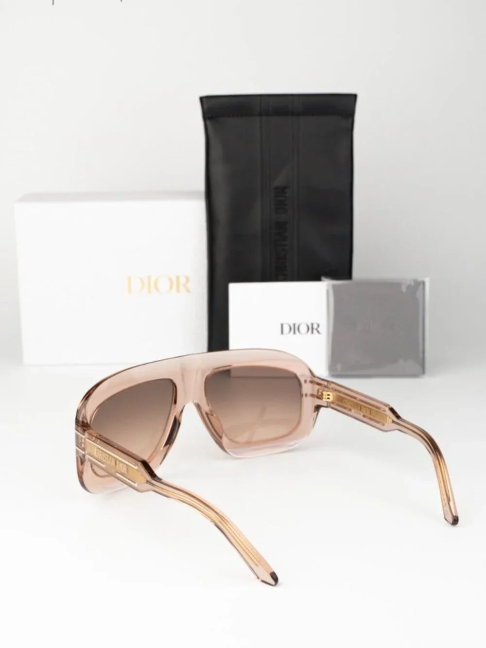 Dior Men Sunglasses Pink Nude Gradient Shield DIORSIGNATURE M1U 40F1 BRAND NEW
